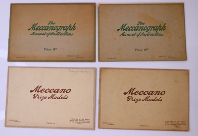 Lot 1821 - Four Meccano manuals to include two 1914-15...