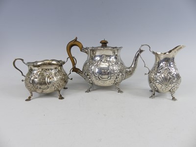 Lot 2253 - A late Victorian silver three-piece tea set...