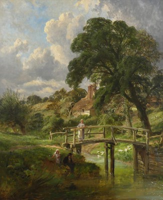 Lot 2433 - Edwin L Meadows - Path through the valley, oil...