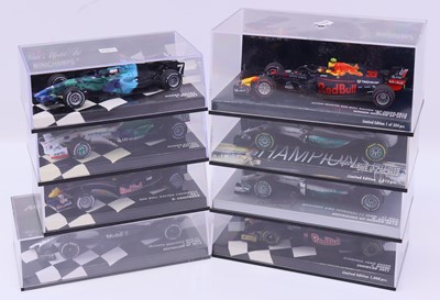 Lot 1946 - Minichamps 1:43 scale group of eight Formula...