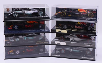 Lot 1947 - Minichamps 1:43 scale group of eight Formula...