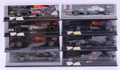 Lot 1949 - Minichamps 1:43 scale group of eight Formula...