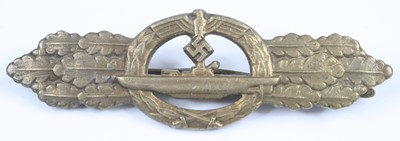 Lot 748 - A German U-boat Combat clasp marked verso...