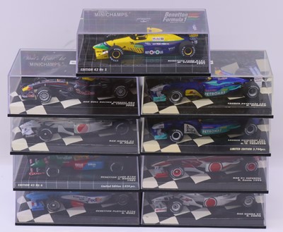 Lot 1955 - Minichamps 1:43 scale group of nine Formula...
