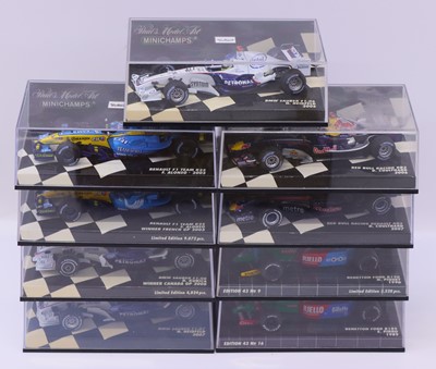 Lot 1956 - Minichamps 1:43 scale group of nine Formula...