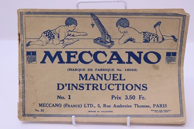 Lot 1818 - Meccano, approx 1920s French instruction...