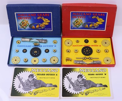 Lot 1831 - Two Meccano gears outfits to include A and B,...
