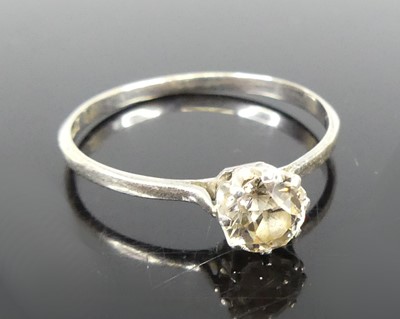 Lot 2278 - A platinum diamond solitaire ring comprising...