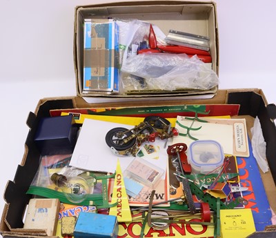 Lot 1847 - Meccano tray of loose effects, to include a...