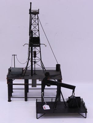 Lot 43 - A home made metal model of an Oil Rig,...