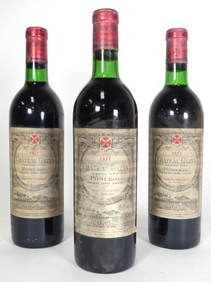 Lot 1106 - Chateau Gazin 1971 Pomerol, 3 bottles