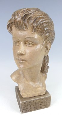 Lot 181 - An Italian Art Deco painted plaster head and...