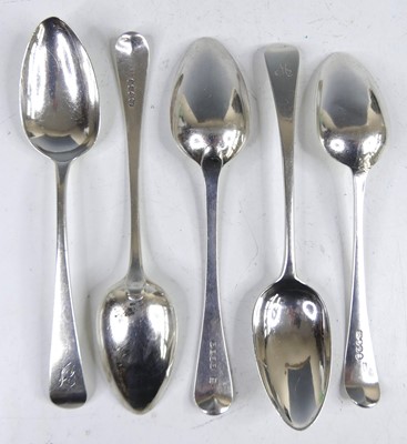 Lot 2134 - A matched set of five George III silver table...