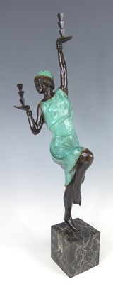 Lot 172 - A Large patinated bronze standing figure, in...