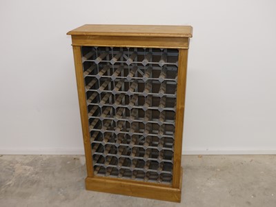 Lot 1521 - A contemporary pine 60 bottle capacity wine...