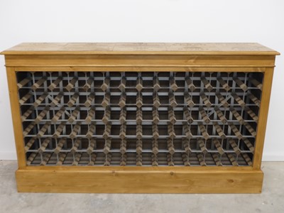Lot 1523 - A contemporary pine 84 bottle capacity wine...