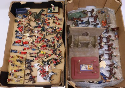 Lot 1656 - 2 trays of mixed 54mm scale mainly white metal...