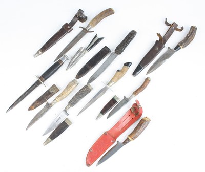 Lot 734 - A trench knife, the 13.5cm double edged blade...