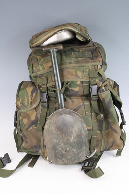 Lot 721 - A military bergen, in typical camouflage...
