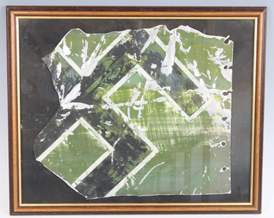 Lot 746 - An aluminium panel, painted with a swastika,...