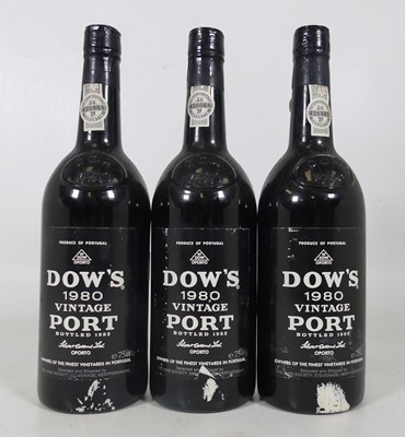 Lot 1281 - Dow's Vintage Port, 1980, three bottles