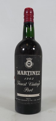 Lot 1307 - Martinez Finest Vintage Port, 1963, one bottle