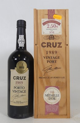 Lot 1276 - Cruz vintage port, 1989, two bottles, one...