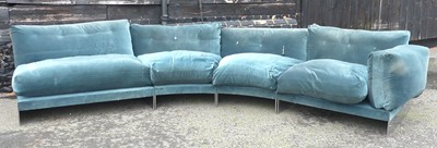Lot 396 - A large contemporary curved sectional sofa,...