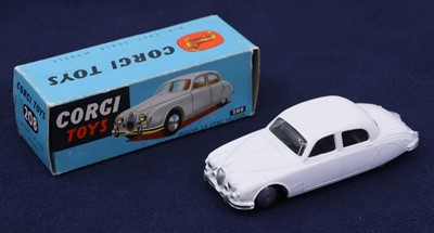 Lot 1242 - Corgi Toys, 208 Jaguar 2.4 litre, white body...
