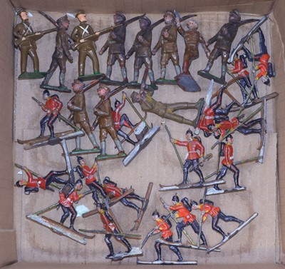 Lot 1619 - Collection of lead painted figures to include:...
