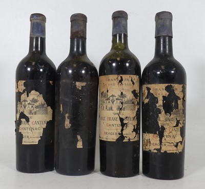 Lot 1096 - Chateau Brane-Cantenac, 1911, Margaux, four...