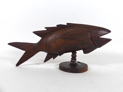 Lot 3 - A Pitcairn Islands carved miro wood model of a...