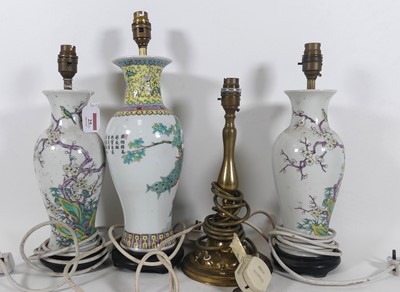 Lot 25 - A collection of table lamps, to include a...