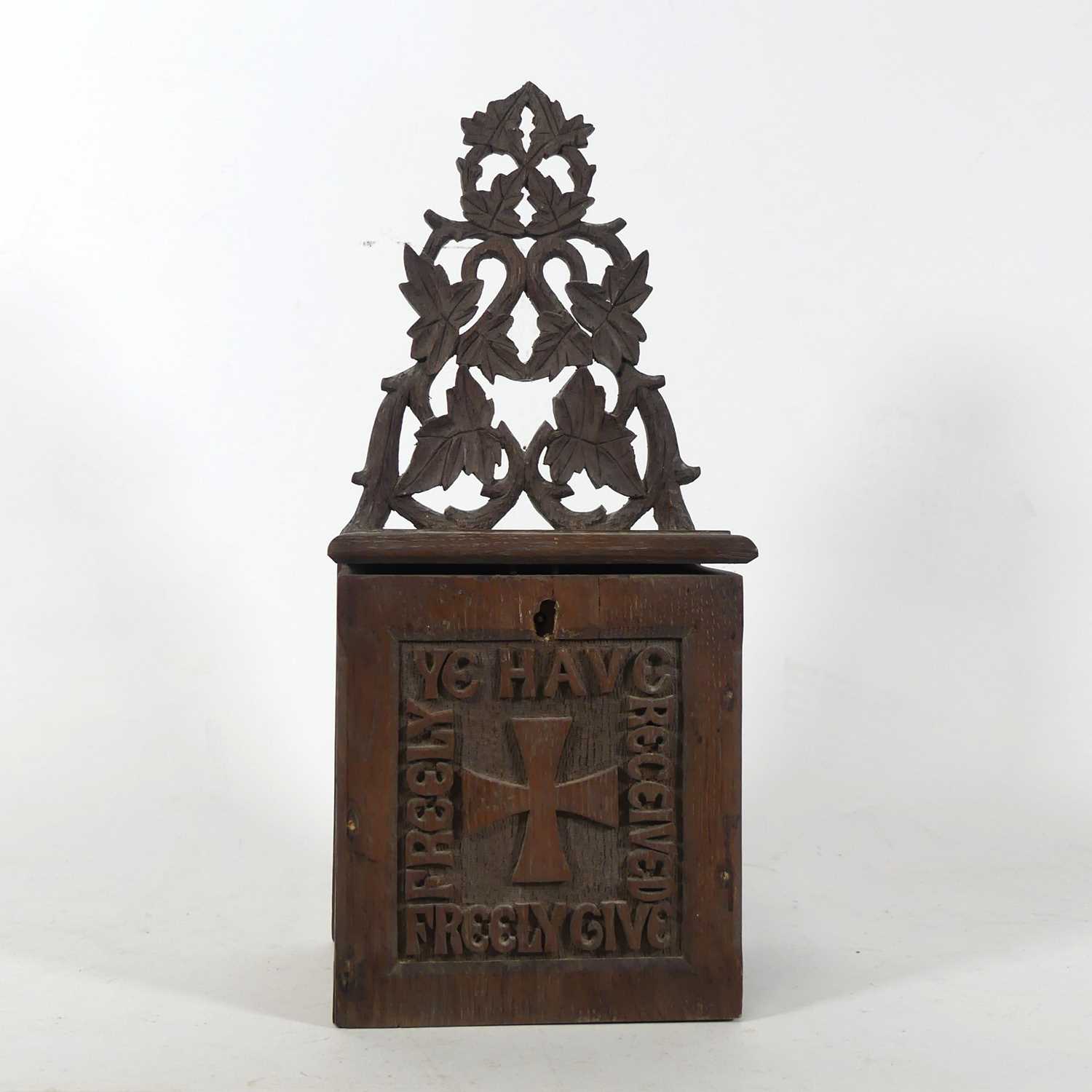 Lot 30 - A Victorian carved oak ecclesiastical...