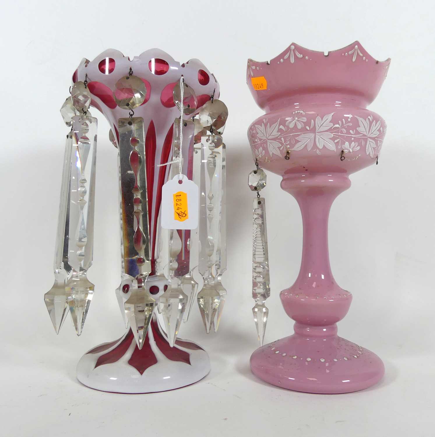 Lot 34 - A 19th century Bohemian white overlaid ruby...