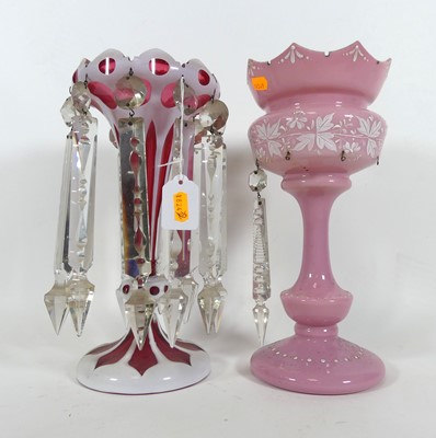 Lot 34 - A 19th century Bohemian white overlaid ruby...