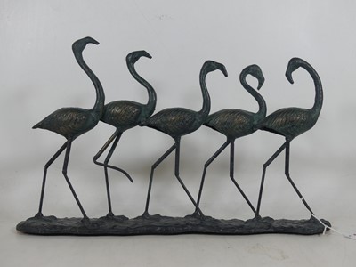 Lot 116 - A contemporary bronzed metal sculpture group...