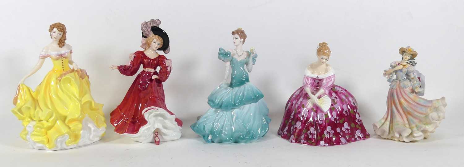 Lot 54 - A group of five figures of ladies, to include...