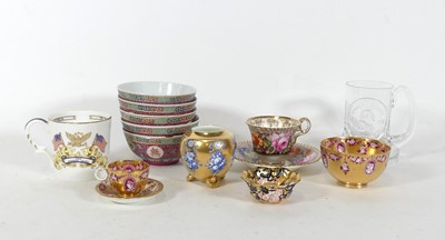 Lot 56 - A Coalport miniature cabinet cup and saucer,...