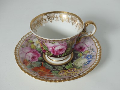Lot 56 - A Coalport miniature cabinet cup and saucer,...