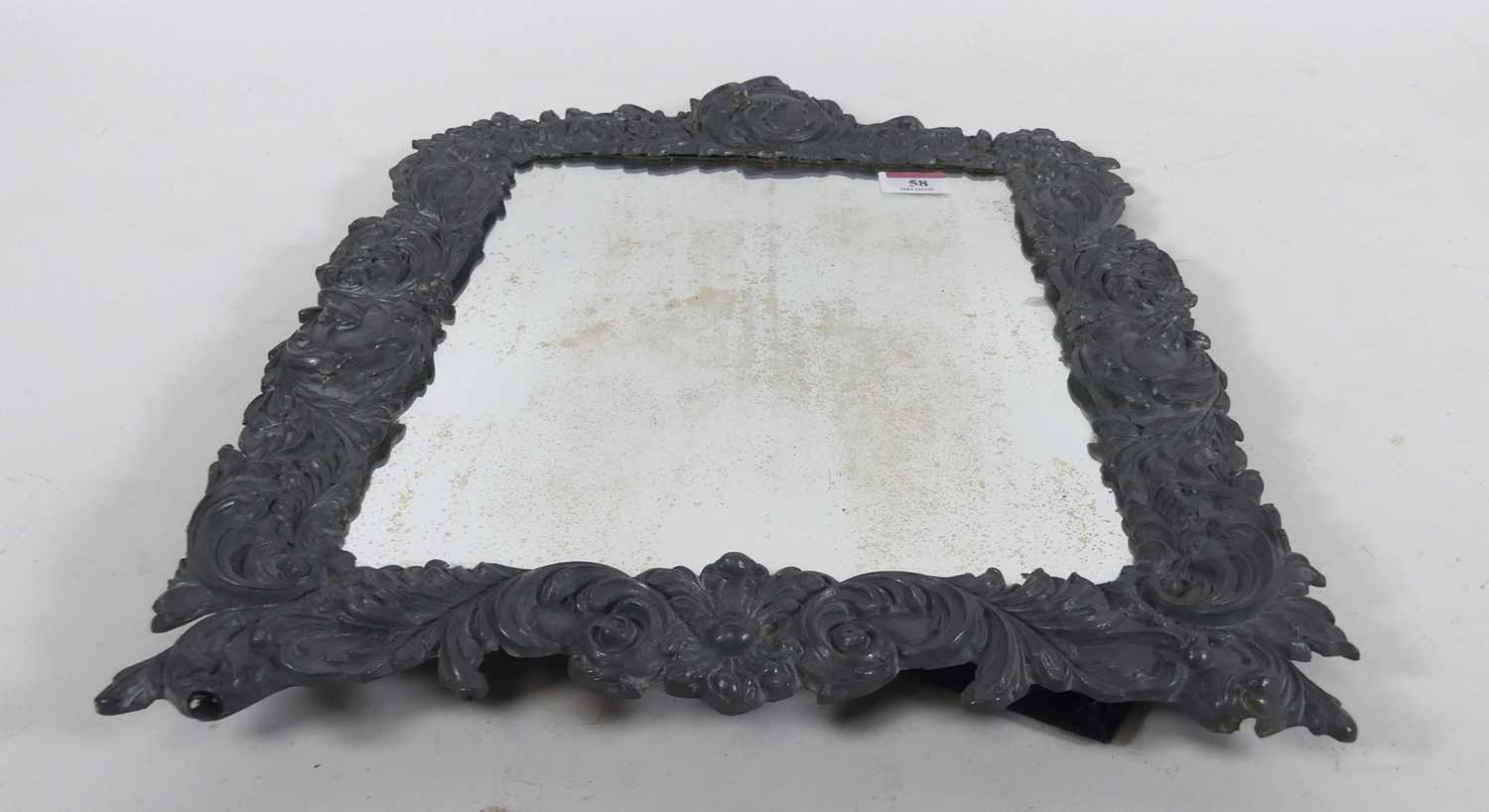 Lot 58 - An Italian cast metal easel mirror in the...