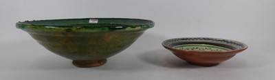 Lot 67 - A green glazed Turkish? terracotta bowl, early...
