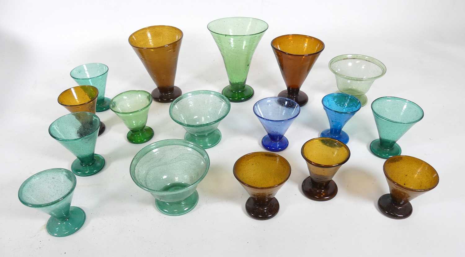 Lot 69 - A collection of hand blown drinking glasses,...