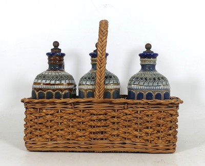 Lot 127 - A set of three Victorian Doulton Lambeth...