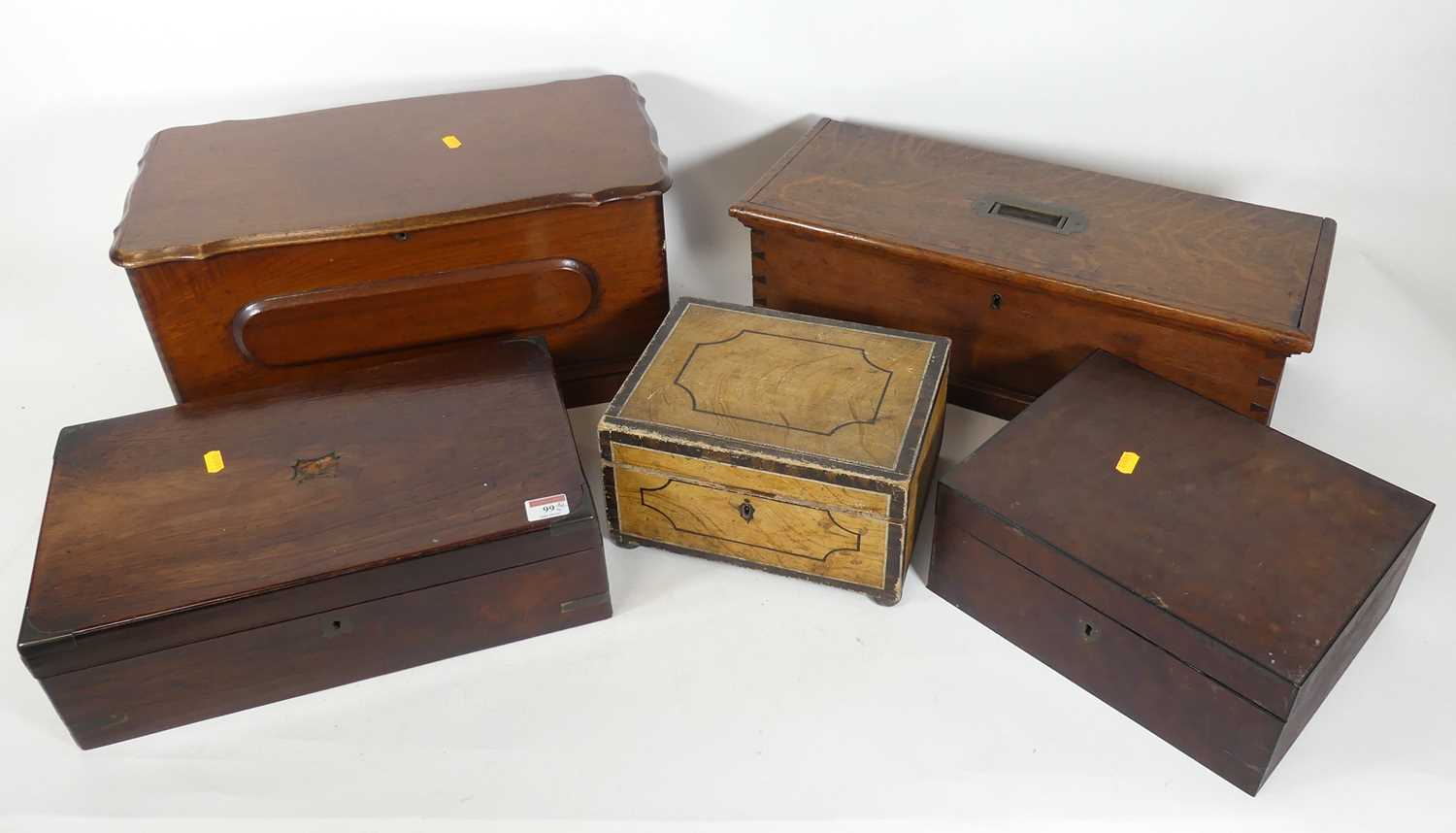 Lot 99 - A collection of boxes, to include a 19th...