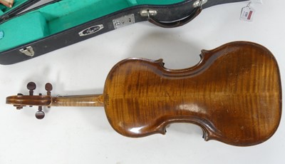 Lot 100 - A violin, having a two-piece maple back, and...
