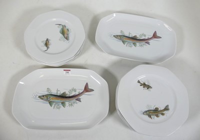 Lot 166 - A Bavarian part dinner service decorated with...