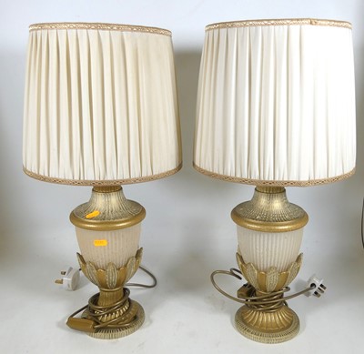 Lot 170 - A pair of contemporary table lamps, each of...