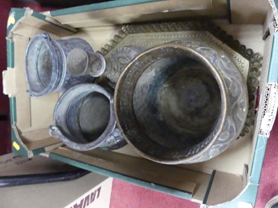 Lot 199 - A collection of Indian metal ware to inlcude...