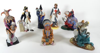 Lot 225 - A group of seven Royal Doulton figures, to...